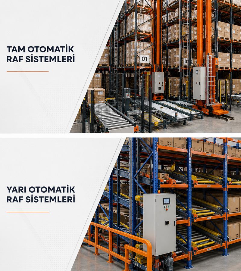 Tam ve Yarı Otomatik Raf Sistemleri